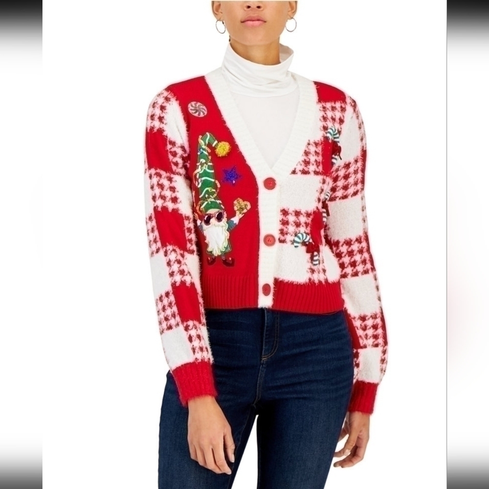 Ugly Christmas Sweater Cardigan Size S - Picture 1 of 4